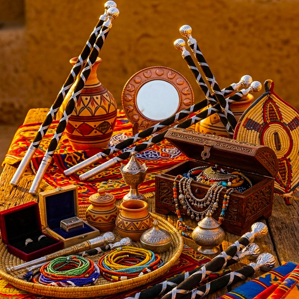 إكسسوارات عروس نوبية وصواني حنة تراثية من بوجا لليلة العمر traditional nubian wedding accessories and henna trays by boga