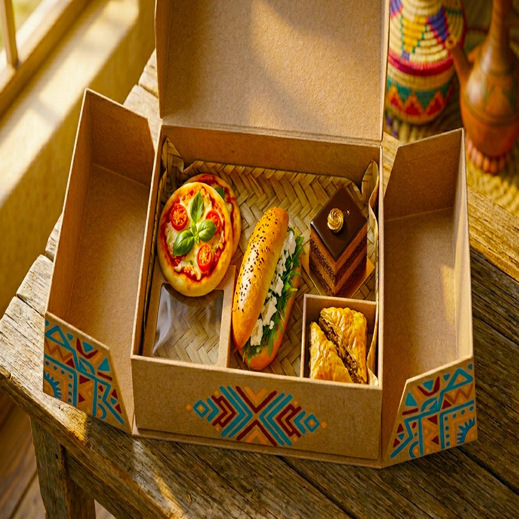 صناديق وجبات الأفراح الفاخرة (wedding boxes) بتنسيق عصري من بوجا luxury wedding meal boxes with modern packaging by boga boga wedding meal boxes catering